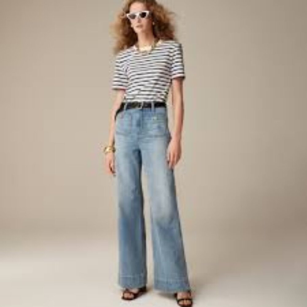 S/S2024 31Tall J. Crew Sailor Denim Trouser in Blue River Wash 31/12 Tall